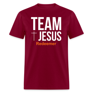 Team Jesus Redeemer Tee - burgundy
