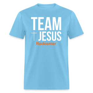 Team Jesus Redeemer Tee - aquatic blue