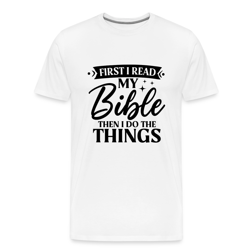 Read Bible and do things - white