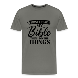 Read Bible and do things - asphalt gray