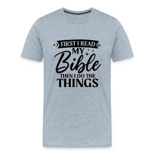 Read Bible and do things - heather ice blue