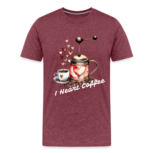 I Heart Coffee - heather burgundy
