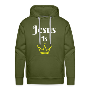Jesus Is King Hoodie - olive green