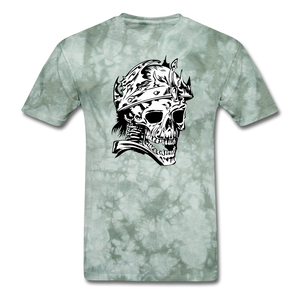 King Skull Tee - military green tie dye
