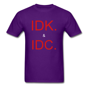 I don't know or care tee - purple