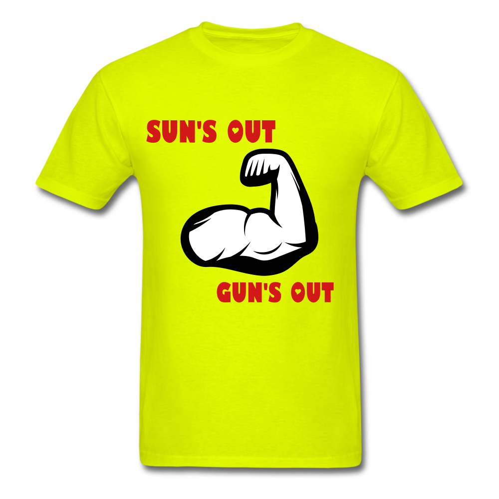 Gun's Out Tee. - safety green