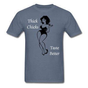 Thick Chicks Tee - denim