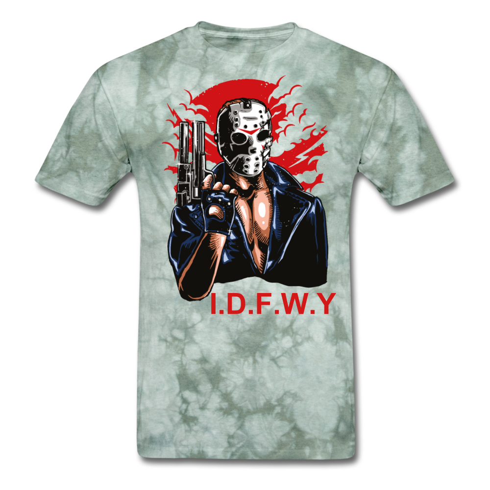I Don't F With You Tee - military green tie dye