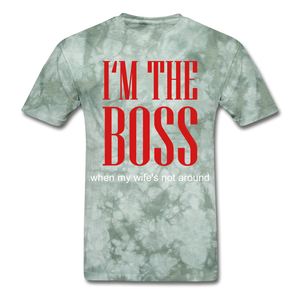 Boss Tee - military green tie dye