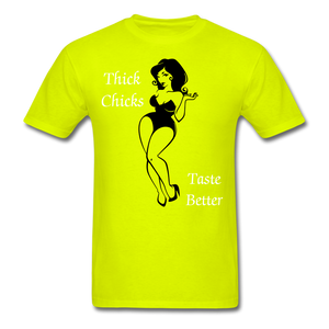 Thick Chicks Tee - safety green