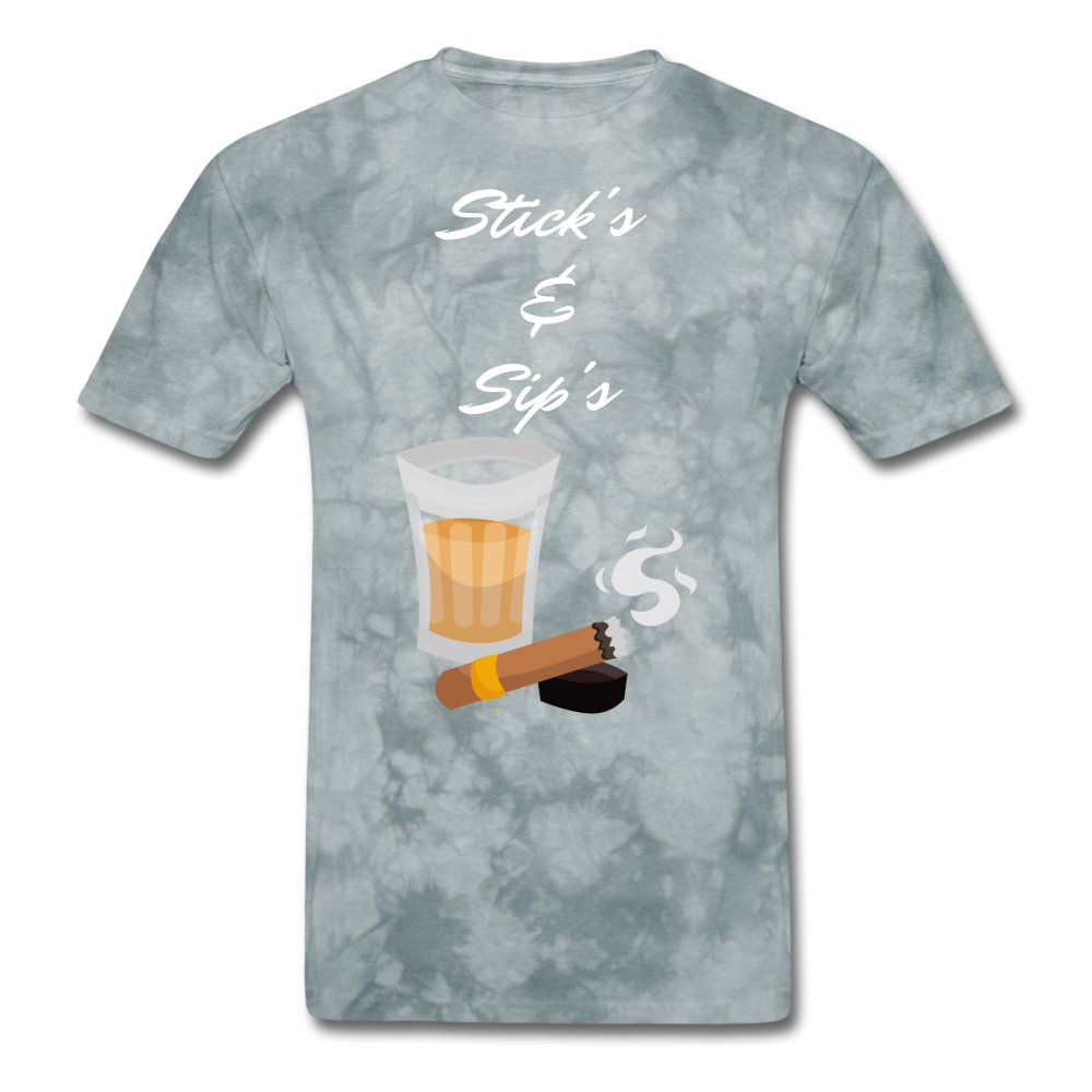 Sticks & Sip's Tee - grey tie dye