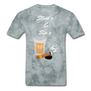 Sticks & Sip's Tee - grey tie dye