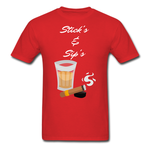 Sticks & Sip's Tee - red