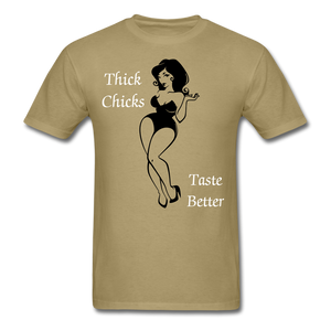 Thick Chicks Tee - khaki