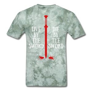 Sword Tee - military green tie dye