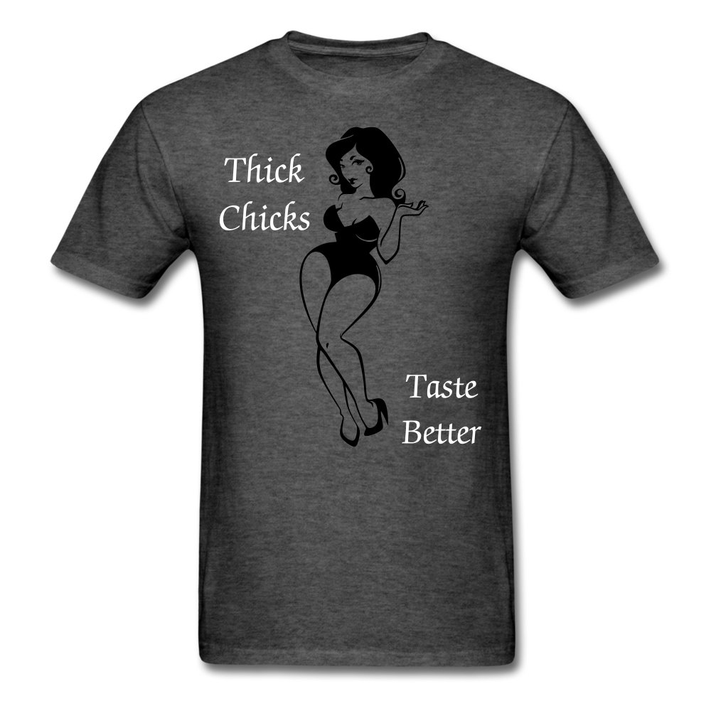 Thick Chicks Tee - heather black