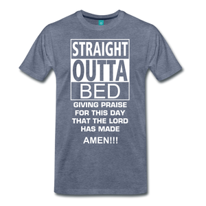 STRAIGHT OUTTA BED - heather blue