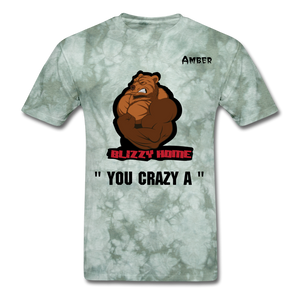 Crazy A Tee @ - military green tie dye