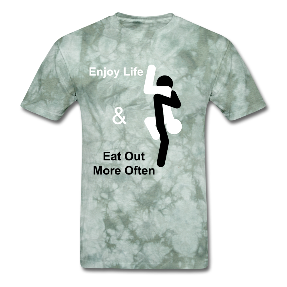 Eat Out Tee - military green tie dye