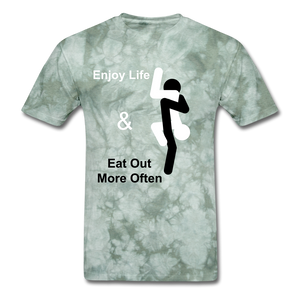 Eat Out Tee - military green tie dye