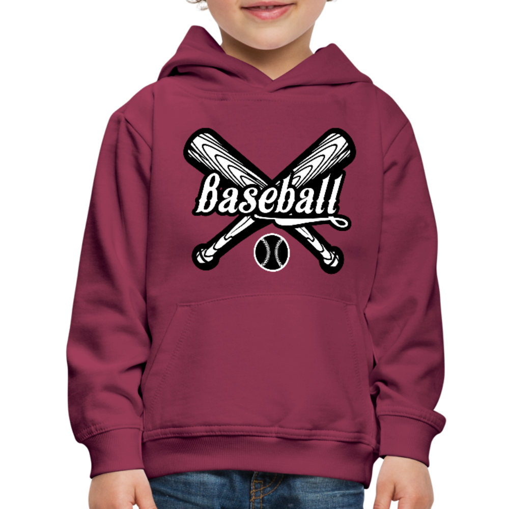 Kid's Baseball Hoodie - burgundy