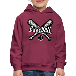 Kid's Baseball Hoodie - burgundy