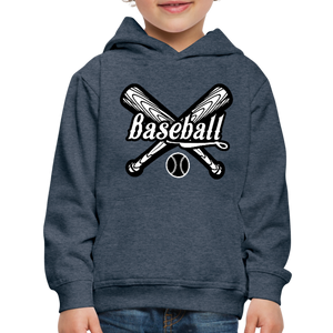 Kid's Baseball Hoodie - heather denim