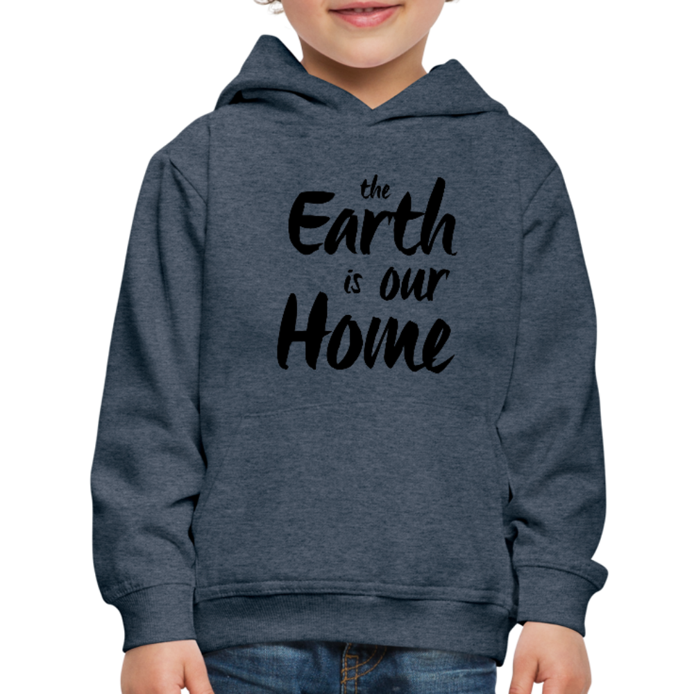 Kid's Earth Is Our Home Hoodie - heather denim