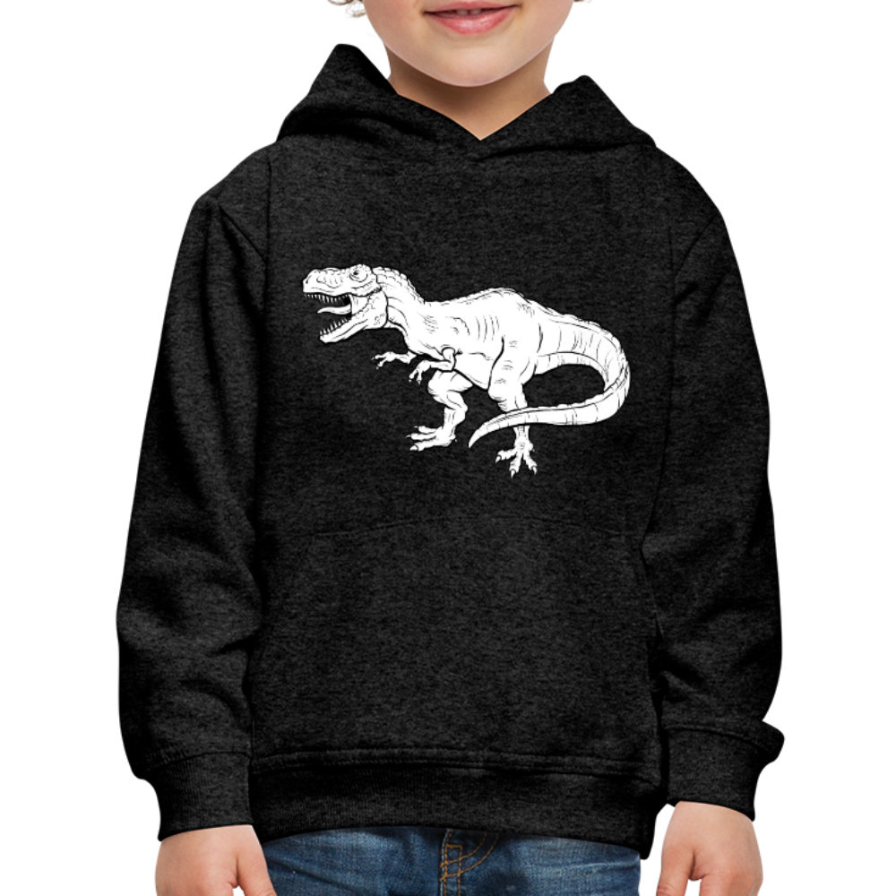 Kid's T-Rex Hoodie - charcoal gray