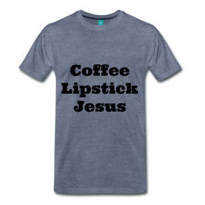 Coffee, Lipstick, Jesus - heather blue