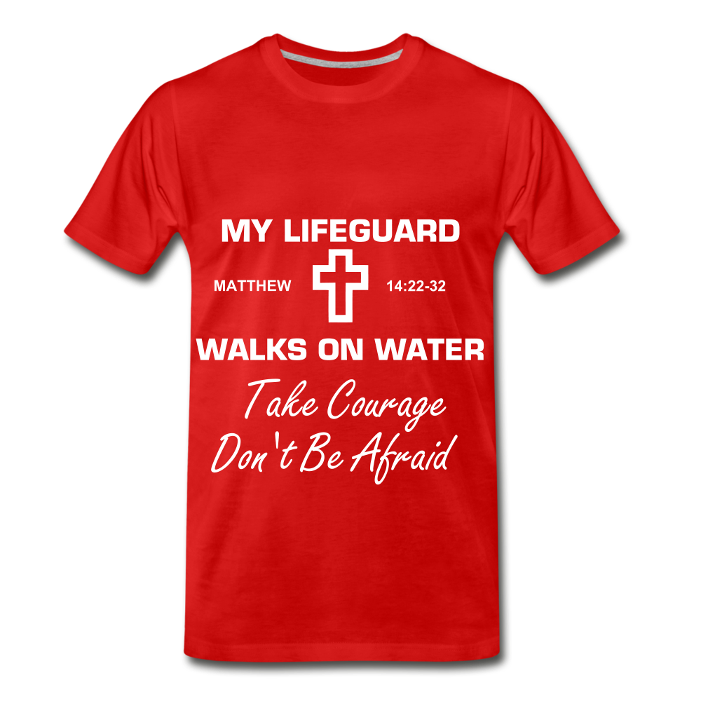 My Lifeguard walks on water - red