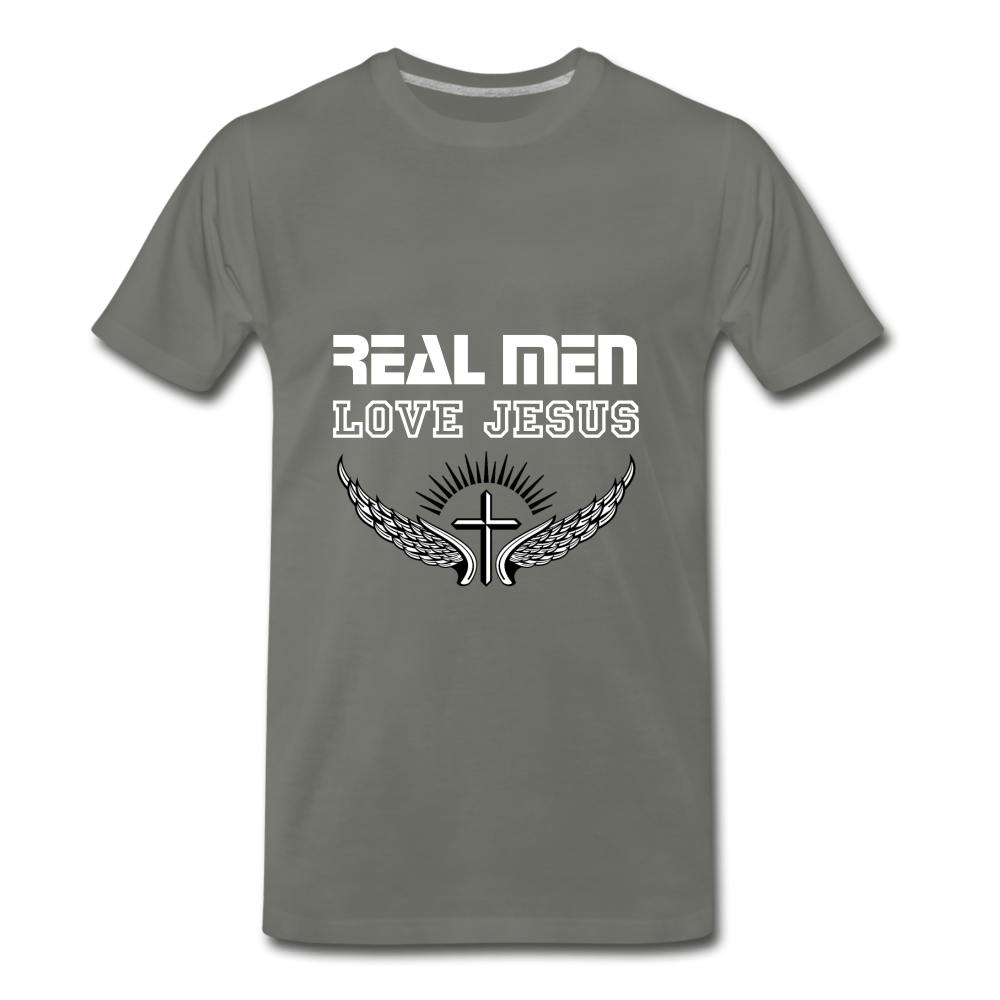 Real Men Love Jesus - asphalt gray