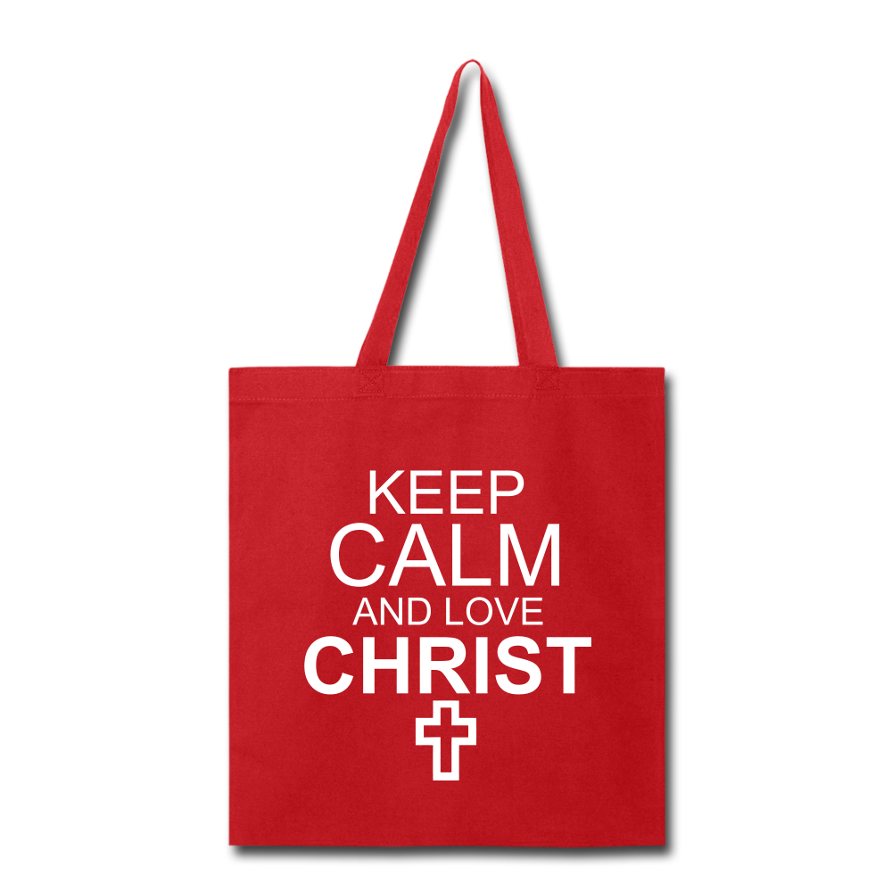 Love Christ Tote Bag - red