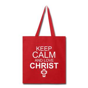 Love Christ Tote Bag - red