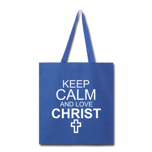 Love Christ Tote Bag - royal blue