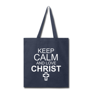 Love Christ Tote Bag - navy