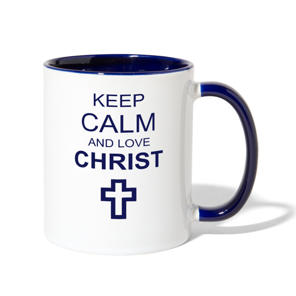 Love Christ Mug Blue - white/cobalt blue