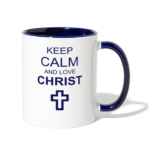 Love Christ Mug Blue - white/cobalt blue