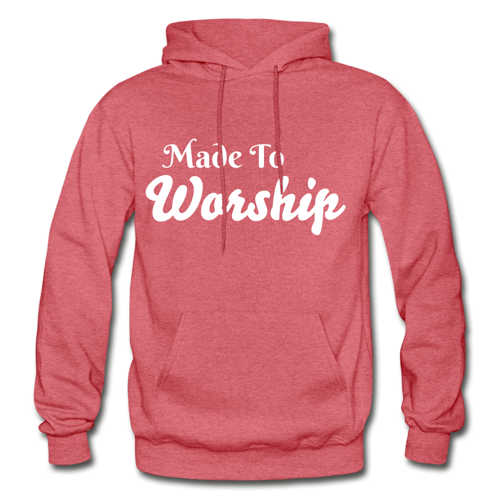 Made To Worship Hoodie - heather red