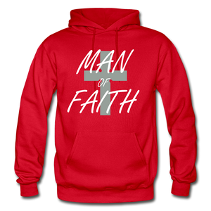 Man Of Faith Hoodie. - red