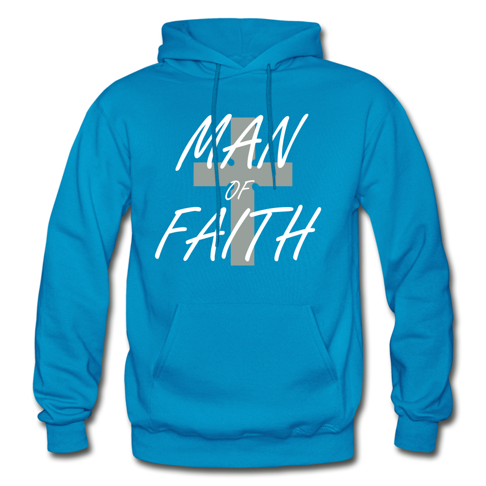 Man Of Faith Hoodie. - turquoise
