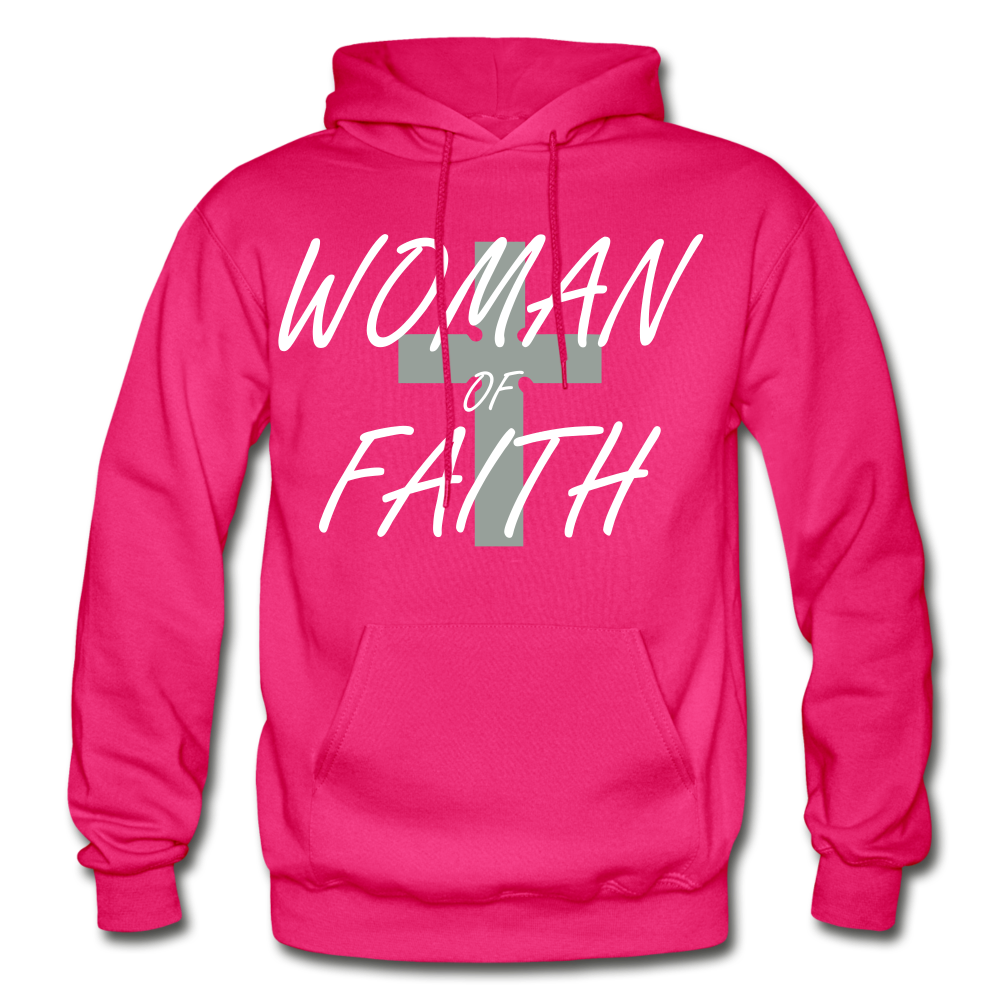 Woman Of Faith Hoodie - fuchsia