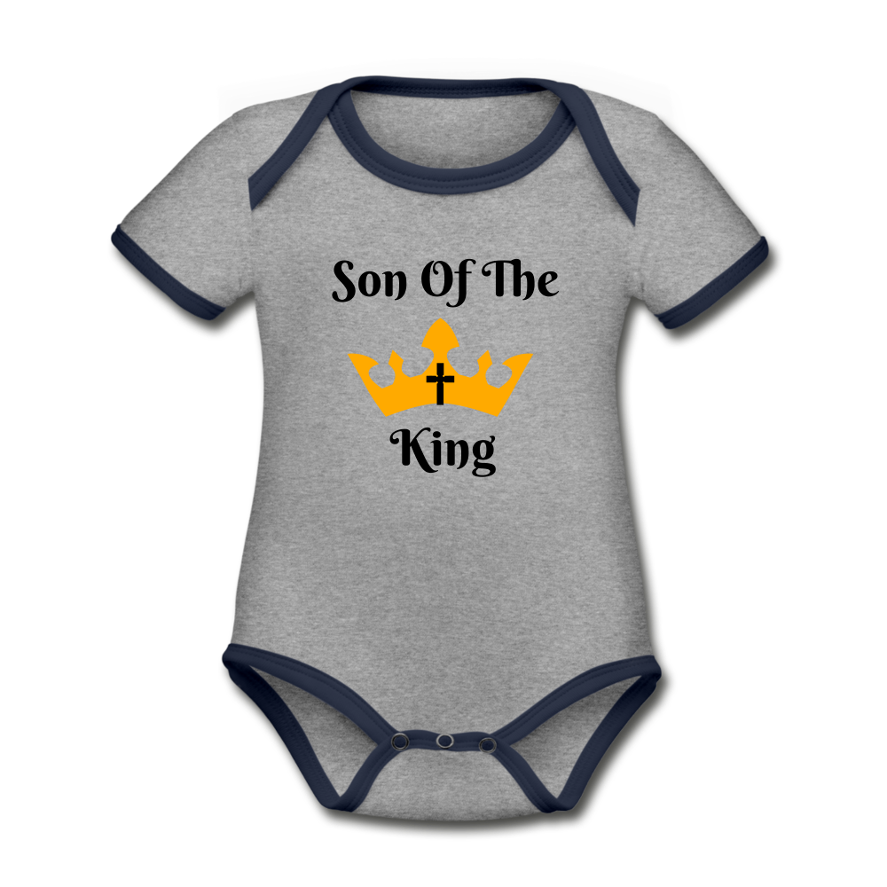 Son Of The King Organic Onsie - heather gray/navy
