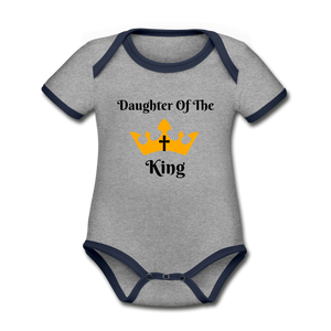 Daughter of  The King Organic Onsie - heather gray/navy