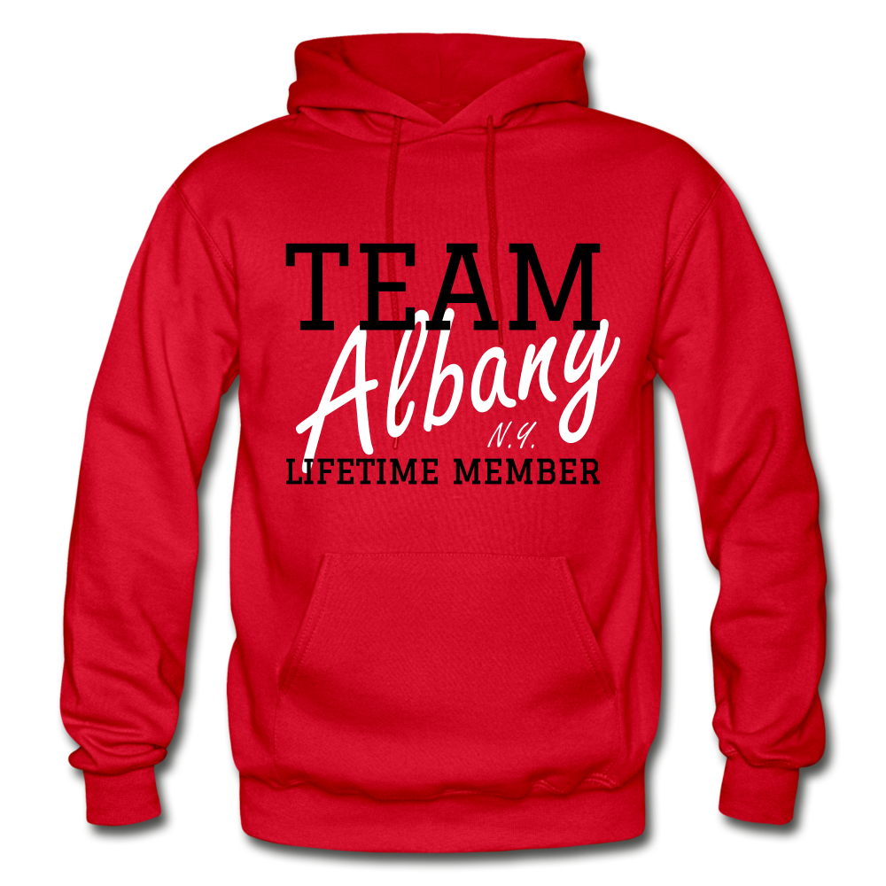 Team Albany Hoodie. - red