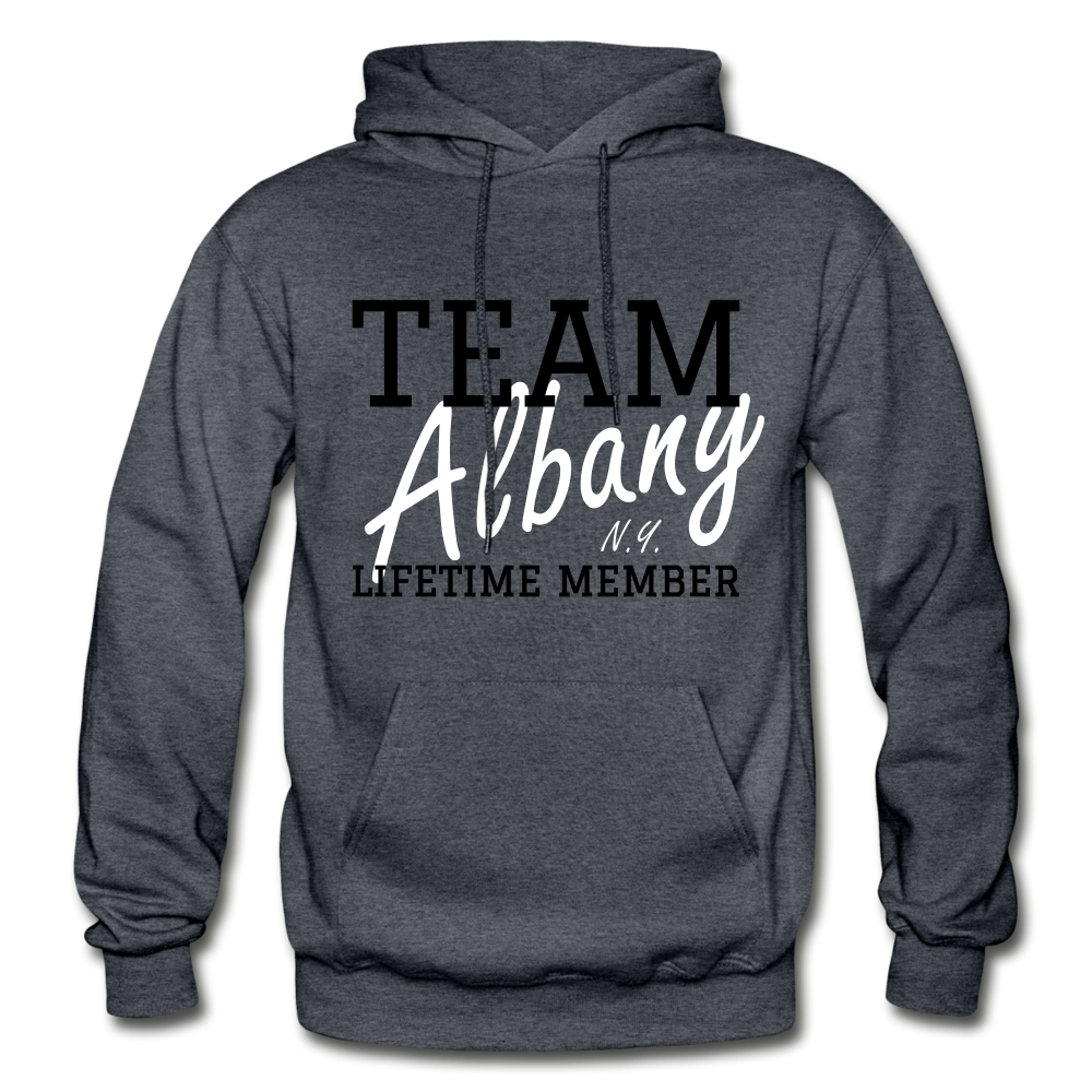 Team Albany Hoodie. - charcoal gray