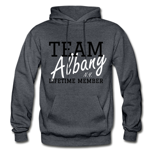 Team Albany Hoodie. - charcoal gray