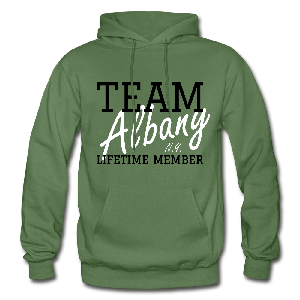 Team Albany Hoodie. - military green
