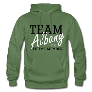 Team Albany Hoodie. - military green