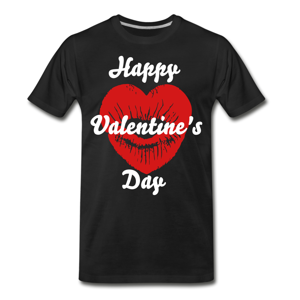Happy Valentine's Day Heart Kiss - black